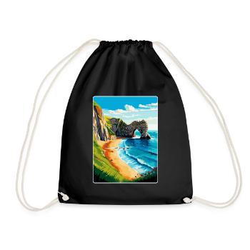 Durdle Door England Uk Reise Poster Souvenir WPA - Turnbeutel - Schwarz - Vorne