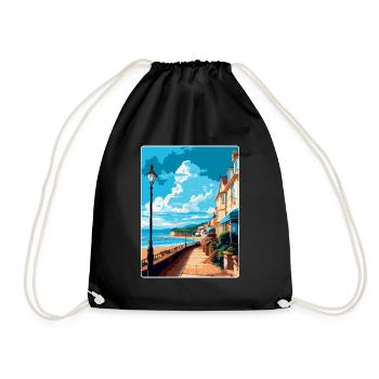 Teignmouth England Uk Reiseposter Souvenir WPA - Turnbeutel - Schwarz - Vorne