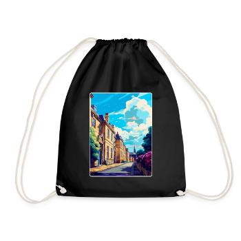 Chipping Norton England Uk Travel Poster Souvenir - Drawstring Bag - black - Front