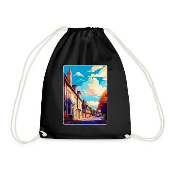 Burford England Uk Vintage Reiseposter Souvenir - Turnbeutel - Schwarz - Vorne