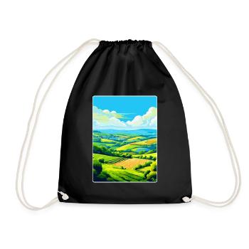 Camel Valley Cornwall England Uk Travel Poster WPA - Drawstring Bag - black - Front