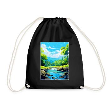 Golitha Falls, England, Vereinigtes Königreich, Reiseposter, Souvenir - Turnbeutel - Schwarz - Vorne