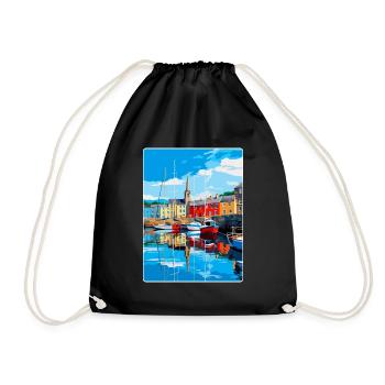Padstow Cornwall, England, Vereinigtes Königreich, Reiseposter, Souvenir - Turnbeutel - Schwarz - Vorne