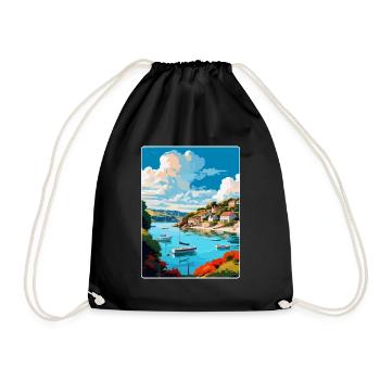 Salcombe England Uk Vintage Reiseposter Souvenir - Turnbeutel - Schwarz - Vorne