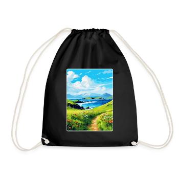 Isle Of Canna Schottland Großbritannien Reise Poster Souvenir - Turnbeutel - Schwarz - Vorne