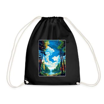 Forest Of Dean Vintage Travel Poster Souvenir WPA - Drawstring Bag - black - Front