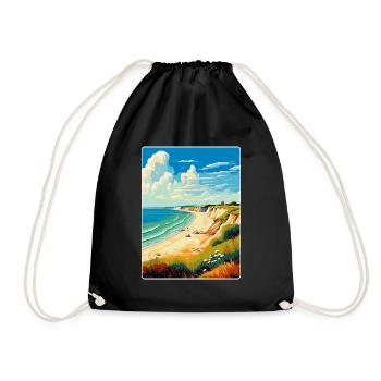 Hengistbury Head England Uk Reise Poster Souvenir - Turnbeutel - Schwarz - Vorne