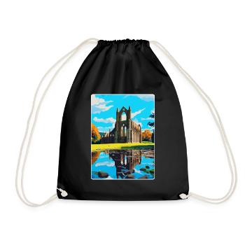 Bolton Abbey England Uk Reise Poster Souvenir WPA - Turnbeutel - Schwarz - Vorne