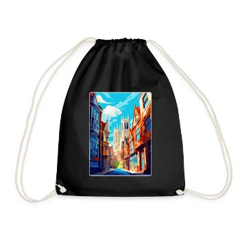 York Angleterre Royaume-Uni Affiche de voyage vintage Souvenir WPA - Sac de sport léger - noir - Devant