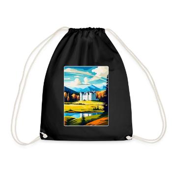 Blair Castle Écosse Royaume-Uni Affiche de voyage vintage WPA - Sac de sport léger - noir - Devant