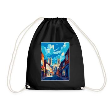 York Angleterre Royaume-Uni Affiche de voyage vintage Souvenir WPA - Sac de sport léger - noir - Devant