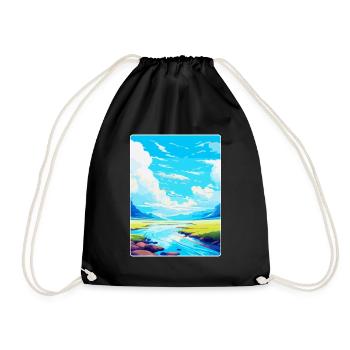 High Cup Nick Cumbria Vintage Travel Poster WPA - Drawstring Bag - black - Front