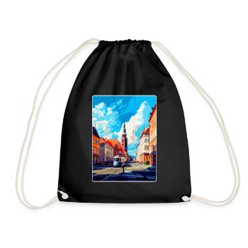 Ostrava Czech Republic Vintage Travel Poster WPA - Drawstring Bag - black - Front