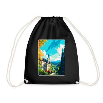 Baden Baden Allemagne Affiche de voyage vintage souvenir - Sac de sport léger - noir - Devant