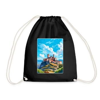 Avila Spain Vintage Travel Poster WPA Art Souvenir - Drawstring Bag - black - Front