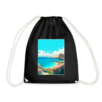 Insel Pag Kroatien Vintage Reiseplakat Souvenir - Turnbeutel - Schwarz - Vorne