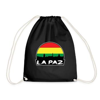 La Paz Bolivien Flagge Skyline Silhouette Reisen - Turnbeutel - Schwarz - Vorne