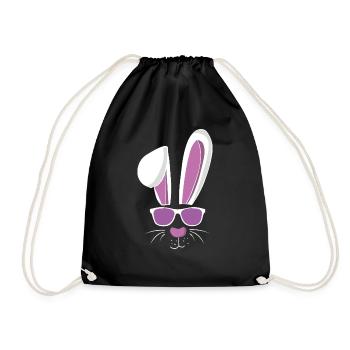Cool lapin de ski et lapin de Pâques - Sac de sport léger - noir - Devant