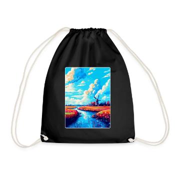 Souvenir d’affiche de voyage vintage Lisse Pays-Bas - Sac de sport léger - noir - Devant