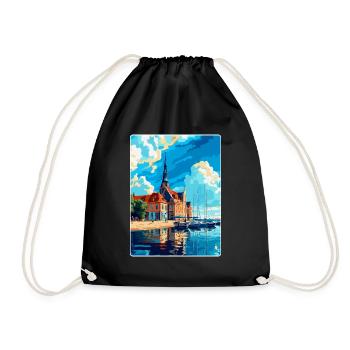 Rostock Allemagne Affiche de voyage vintage Souvenir WPA - Sac de sport léger - noir - Devant