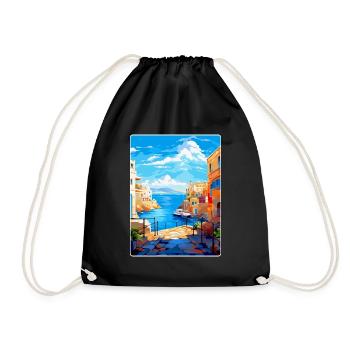 Héraklion Grèce Affiche de voyage vintage souvenir - Sac de sport léger - noir - Devant