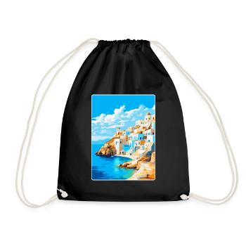 Karpathos Grèce Affiche de voyage vintage souvenir - Sac de sport léger - noir - Devant