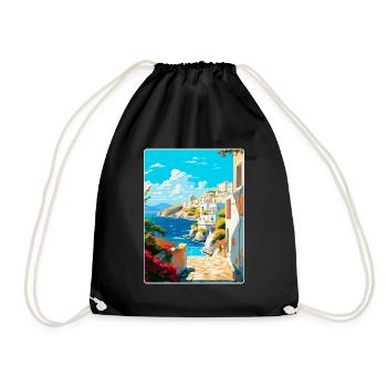 Milos Grèce Vintage Affiche de voyage WPA Souvenir - Sac de sport léger - noir - Devant