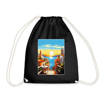 Malaga Espagne Affiche de voyage vintage WPA Souvenir - Sac de sport léger - noir - Devant