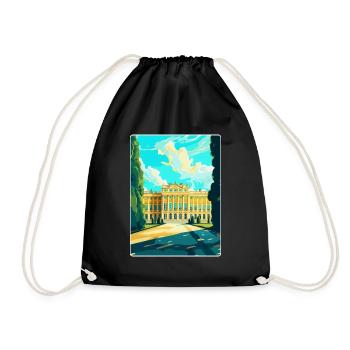 Schonbrunn Palace Austria Vintage Travel Poster - Drawstring Bag - black - Front