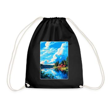 Falun Suède Affiche de voyage vintage WPA Souvenir - Sac de sport léger - noir - Devant