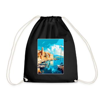 Héraklion Grèce Affiche de voyage vintage souvenir - Sac de sport léger - noir - Devant