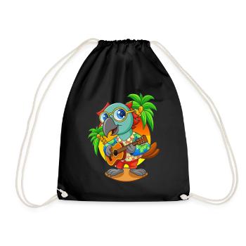 Drôle de perroquet d’été plage lunettes de soleil hawaïenne - Sac de sport léger - noir - Devant