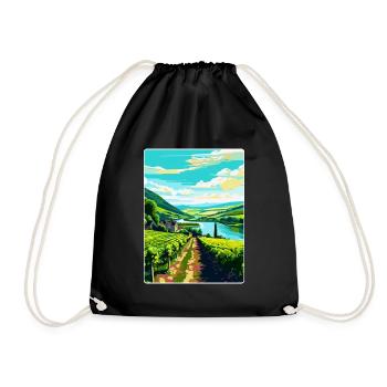 Affiche de voyage vintage de la vallée de la Moselle en Allemagne WPA - Sac de sport léger - noir - Devant