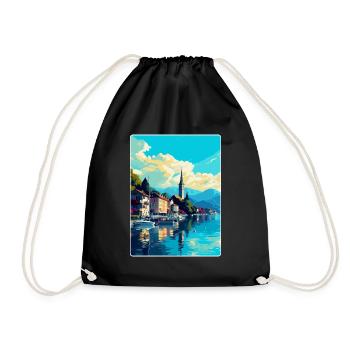 Bregenz Autriche Affiche de voyage vintage souvenir WPA - Sac de sport léger - noir - Devant