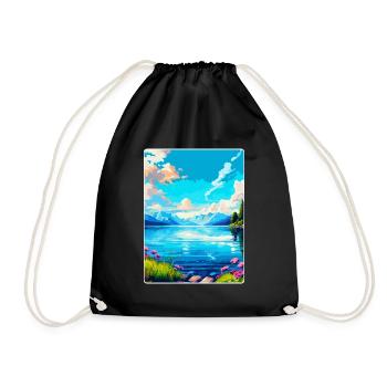 Lac Léman Suisse France Affiche de voyage WPA - Sac de sport léger - noir - Devant