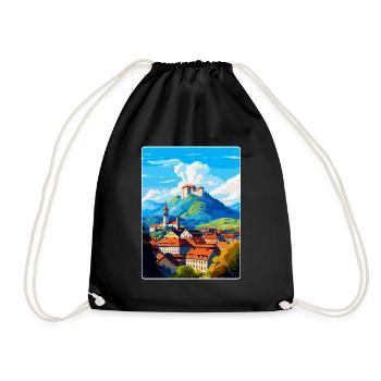 Ljubljana Slovénie Affiche de voyage vintage souvenir - Sac de sport léger - noir - Devant