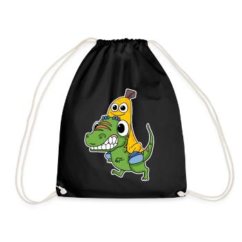 Mauvais dinosaure et jolie banane - Sac de sport léger - noir - Devant