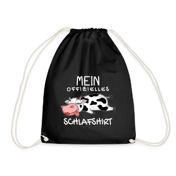 Offizielles Schlafshirt Kuh - Turnbeutel - Schwarz - Vorne