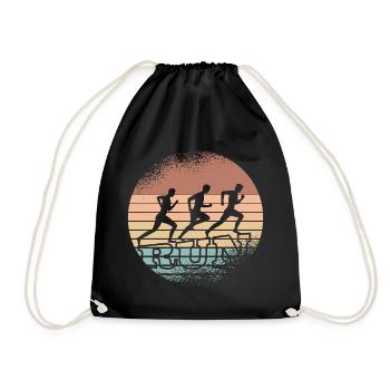 Retro Sunset Runner Trio - Drawstring Bag - black - Front