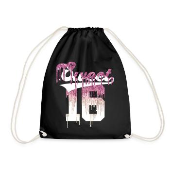 SWEET 16 FINALLY 16. GEBURTSTAG - Turnbeutel - Schwarz - Vorne