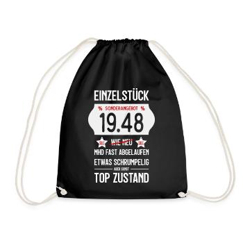 78. GEBURTSTAG 1948 EINZELSTÜCK PREISSCHILD - Turnbeutel - Schwarz - Vorne