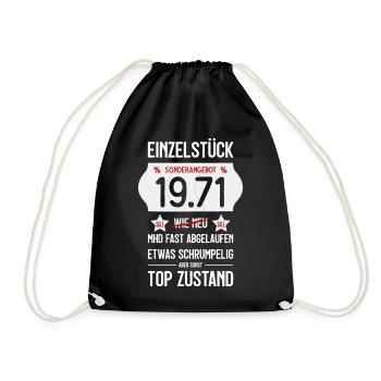 55. GEBURTSTAG 1971 EINZELSTÜCK PREISSCHILD - Turnbeutel - Schwarz - Vorne
