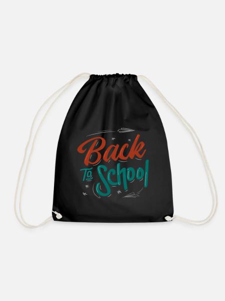 Back to school - Drawstring Bag - black