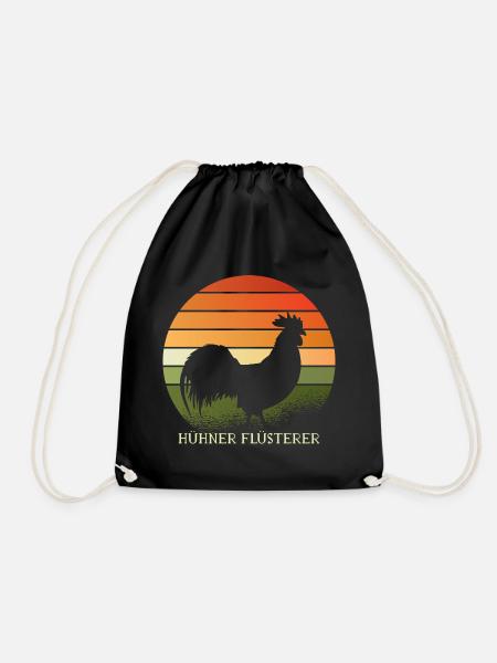 Rooster of the Chicken Whisperers - Drawstring Bag - black