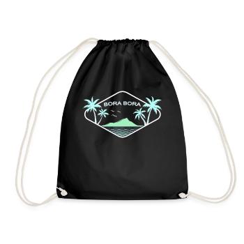 Logo Idylle de l’île Bora Bora - Sac de sport léger - noir - Devant