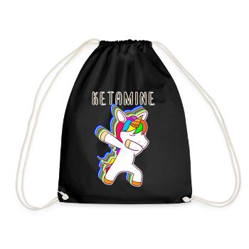 Ketamine Unicorn Keta Raver - Turnbeutel - Schwarz - Vorne