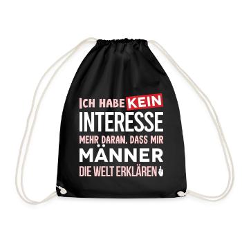 Kein Interesse an Mansplaining - Turnbeutel - Schwarz - Vorne