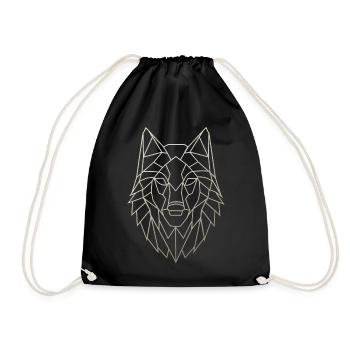 Tête de loup géométrique - Sac de sport léger - noir - Devant