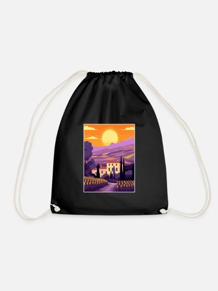 Provence Frankreich Vintage Reiseposter WPA Souvenir - Turnbeutel - Schwarz