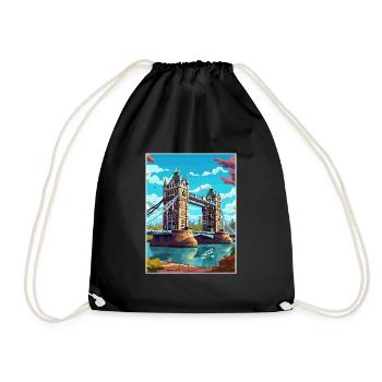 Tower Bridge England Vintage Reiseposter WPA Kunst - Turnbeutel - Schwarz - Vorne